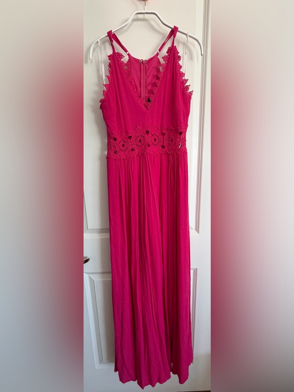 Lulu's Fuchsia Crochet-Waist Maxi Skirt - Picture 2 of 4